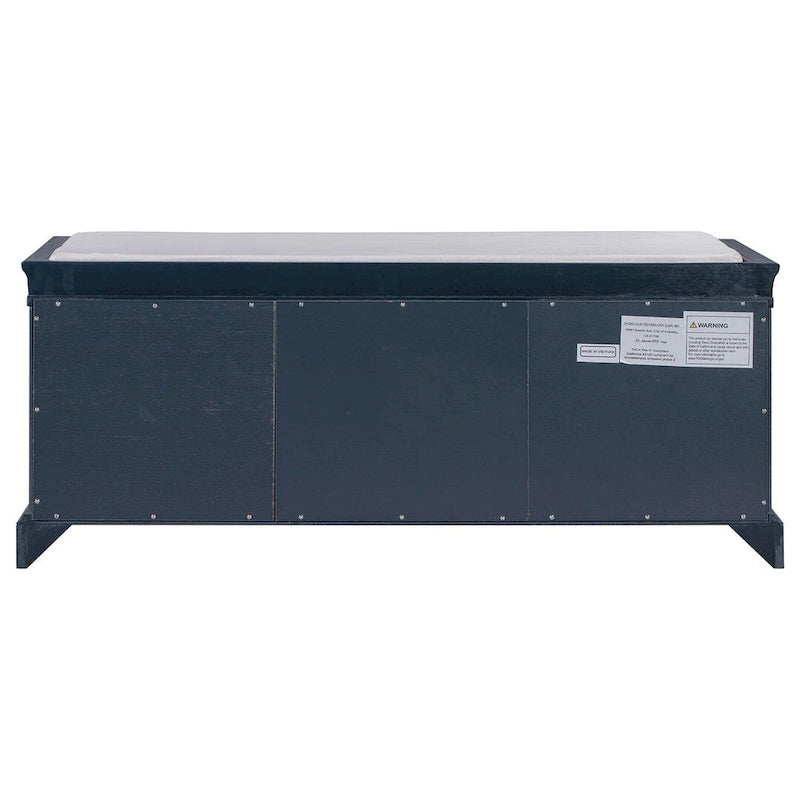 Farmhouse Upholstered Storage Bench with 2 Drawers and 2 Cabinets