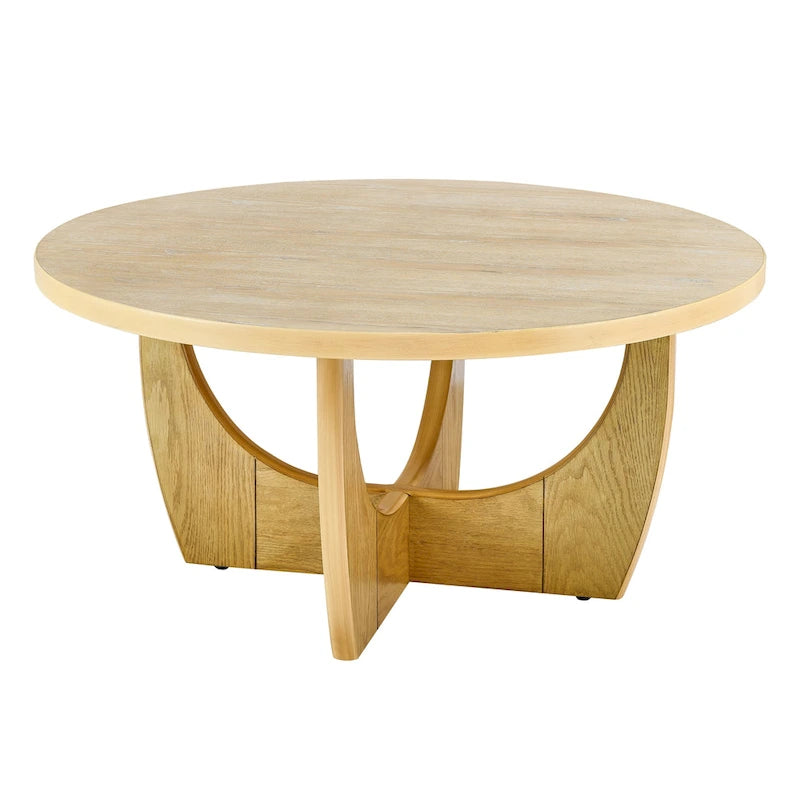 Table basse ronde en bois pour le salon