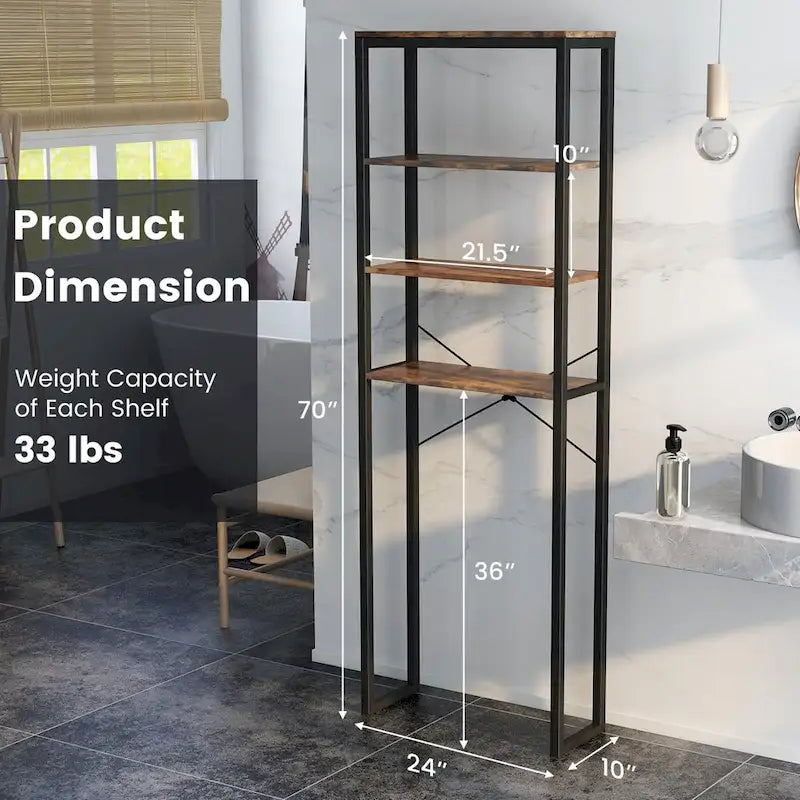 4-Tier Over the Toilet Storage Rack, Freestanding Bathroom Organizer