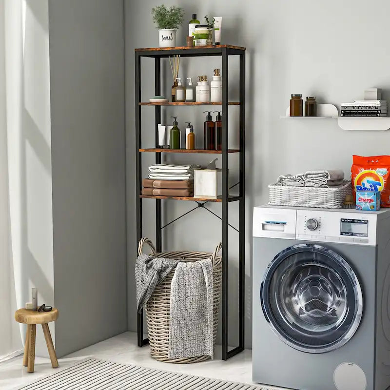 4-Tier Over the Toilet Storage Rack, Freestanding Bathroom Organizer