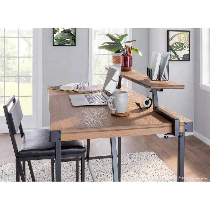 Industrial Stand Up Desk with Removable Shelf