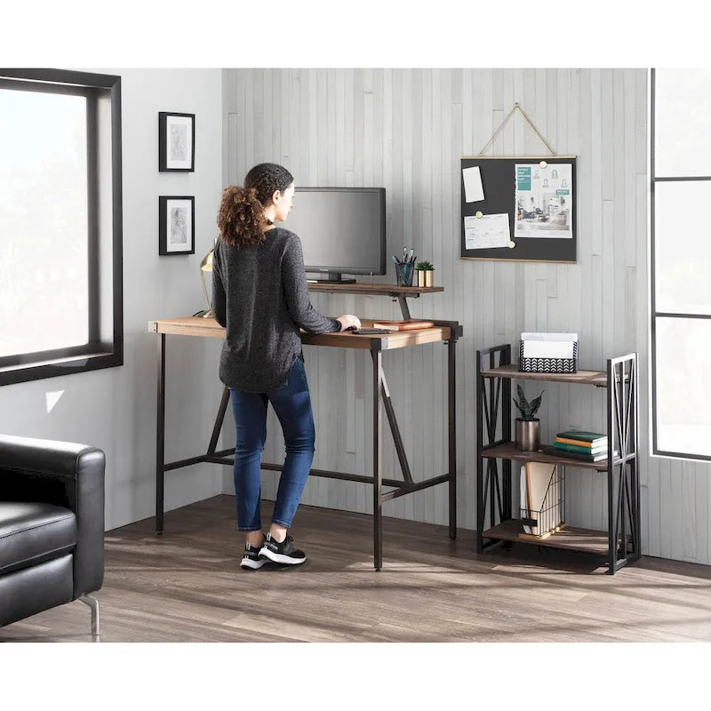 Bureau debout industriel avec étagère amovible
