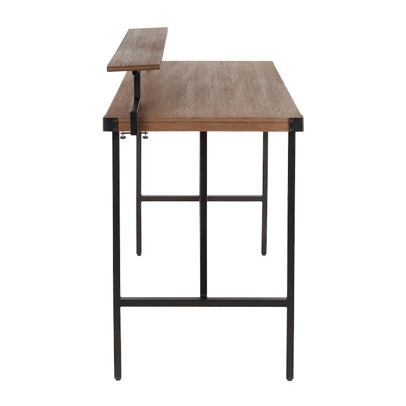 Bureau debout industriel avec étagère amovible