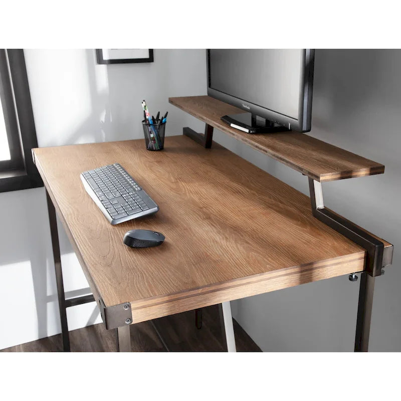 Bureau debout industriel avec étagère amovible