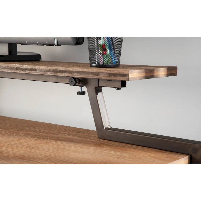 Bureau debout industriel avec étagère amovible