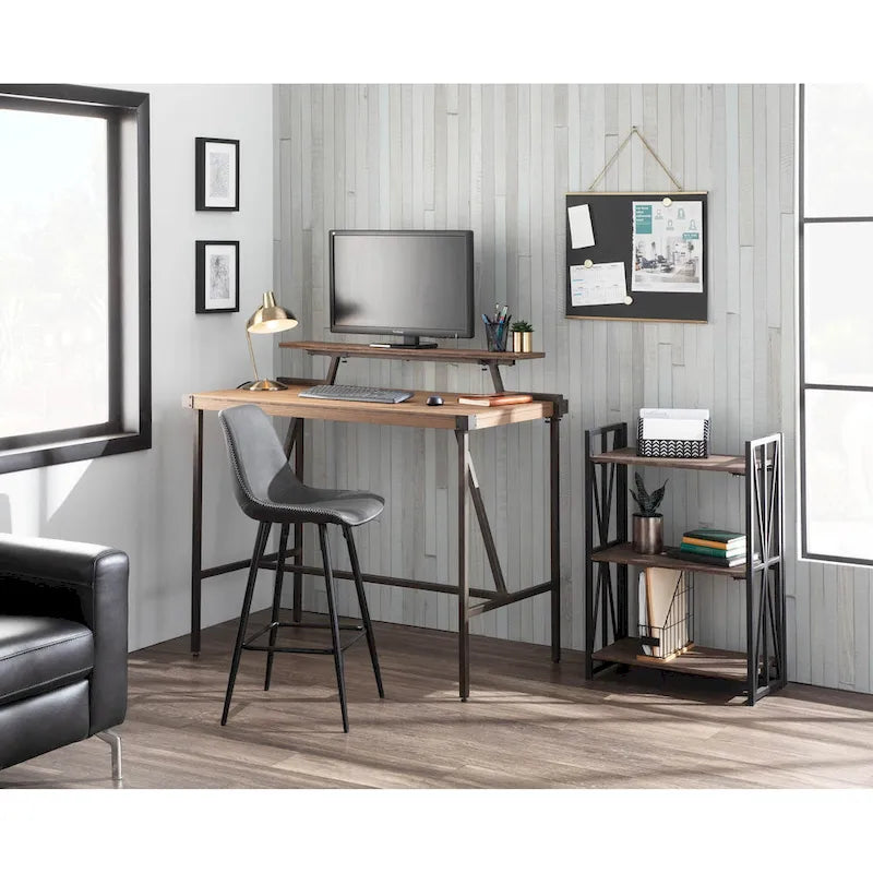 Bureau debout industriel avec étagère amovible