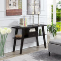 1-Drawer Console Table with 3 Shelves, Contemporary Style