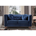Crushed Velvet Chesterfield Loveseat with Button-Tufted Backrest