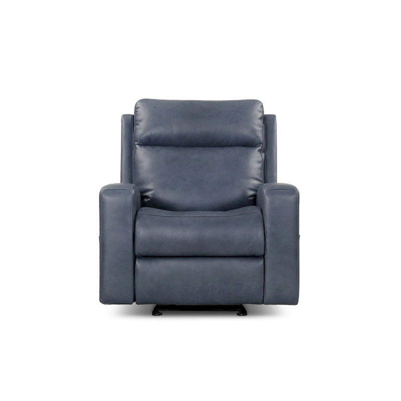 37 Wide Top Grain Leather Power Recliner Chair Glider Rocker Recliner Home Theater Seating with USB Charge Port