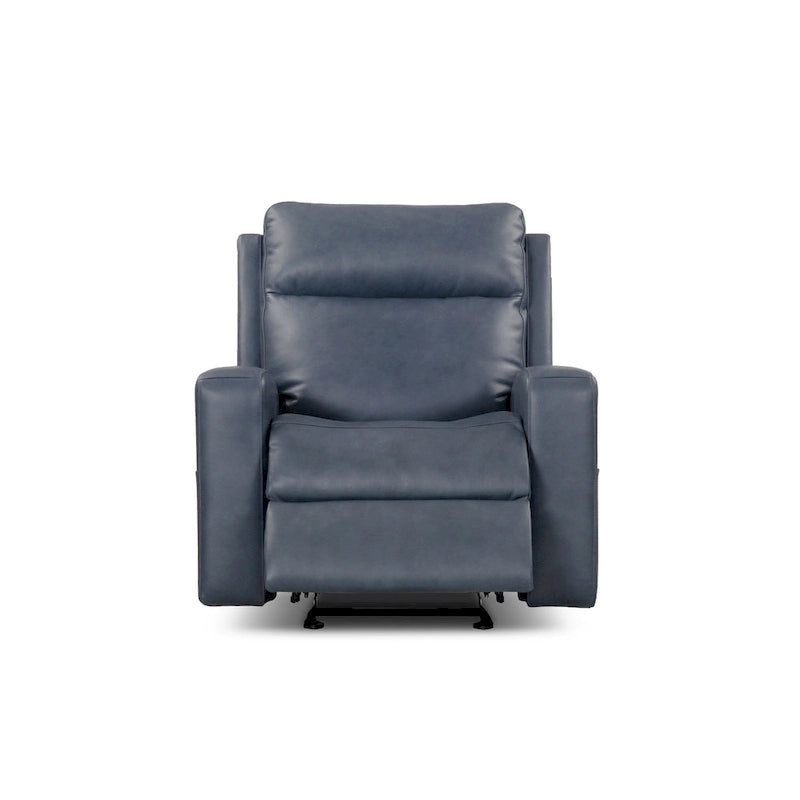 37 Wide Top Grain Leather Power Recliner Chair Glider Rocker Recliner Home Theater Seating with USB Charge Port