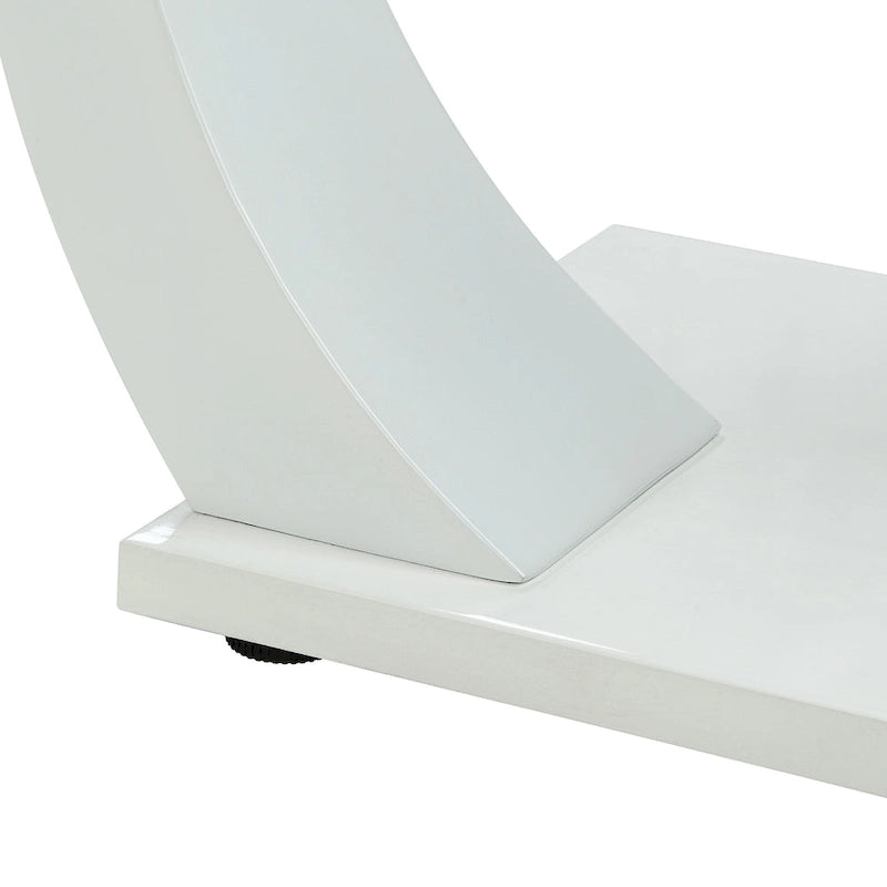 Contemporary 50" Glass Top Coffee Table with Wave Pedestal Base
