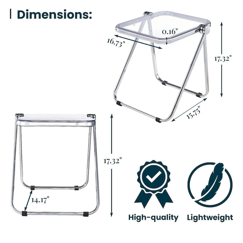 Rectangular Folding Side Table with Aluminum Frame - 16.73"