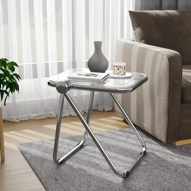 Table d'appoint rectangulaire pliable avec cadre en aluminium - 42,5 cm