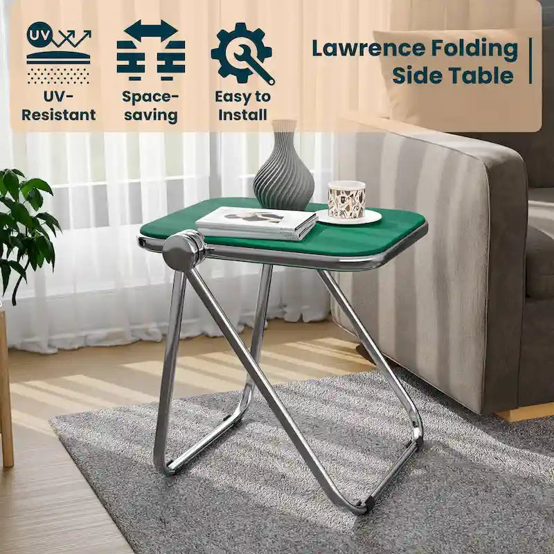 Table d'appoint rectangulaire pliable avec cadre en aluminium - 42,5 cm
