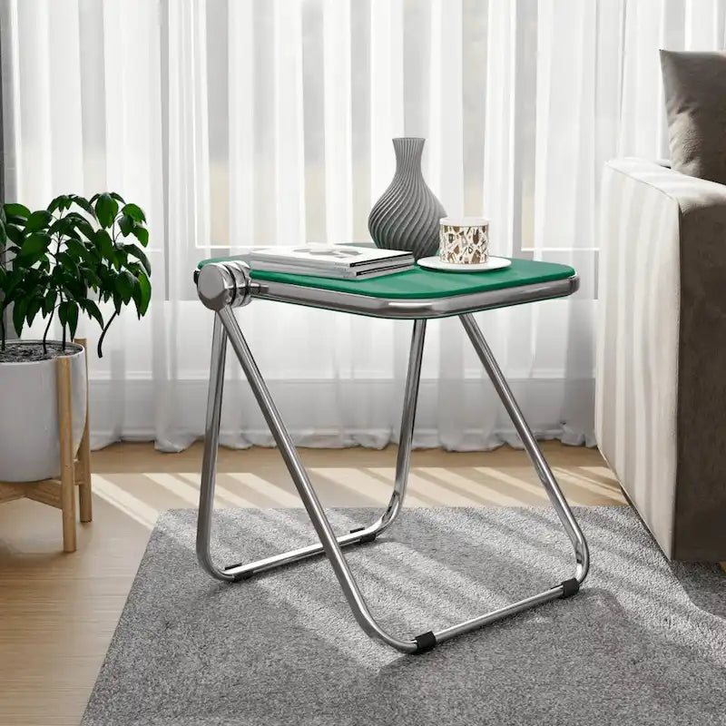 Table d'appoint rectangulaire pliable avec cadre en aluminium - 42,5 cm