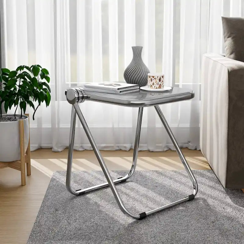Table d'appoint rectangulaire pliable avec cadre en aluminium - 42,5 cm