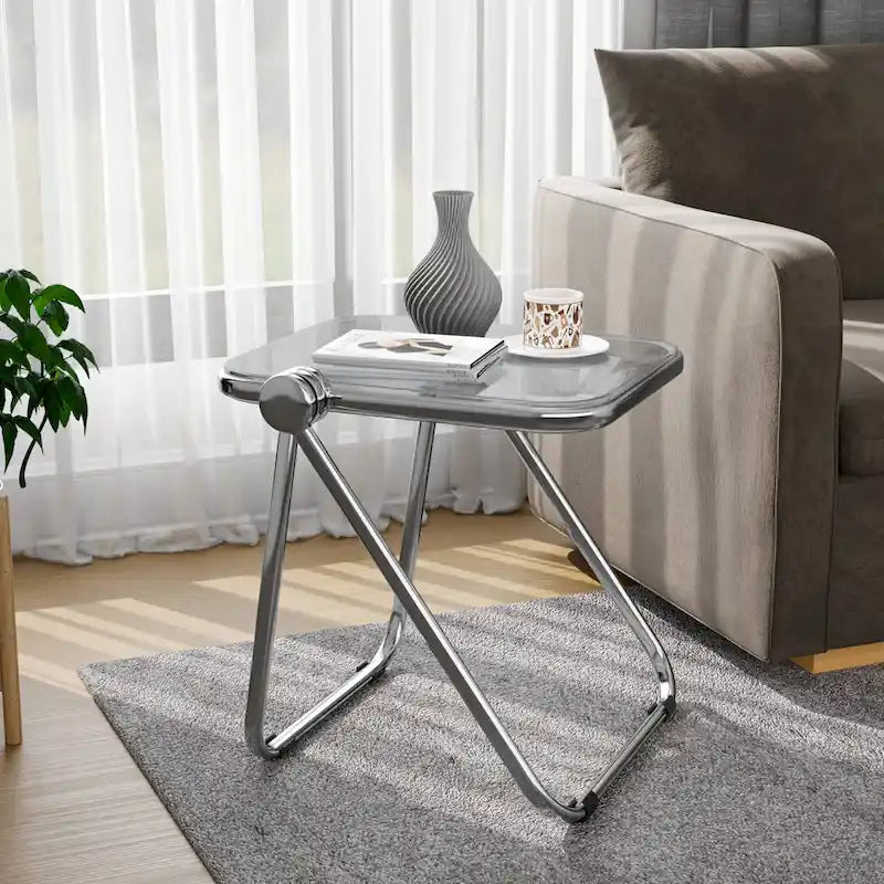 Table d'appoint rectangulaire pliable avec cadre en aluminium - 42,5 cm