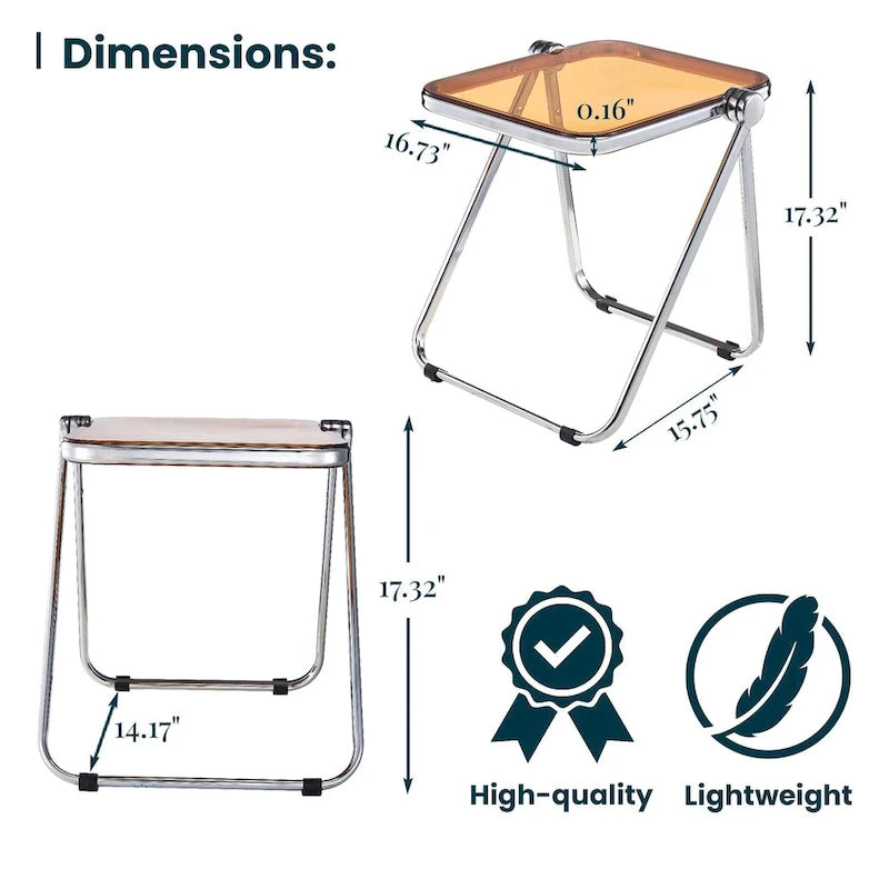 Table d'appoint rectangulaire pliable avec cadre en aluminium - 42,5 cm
