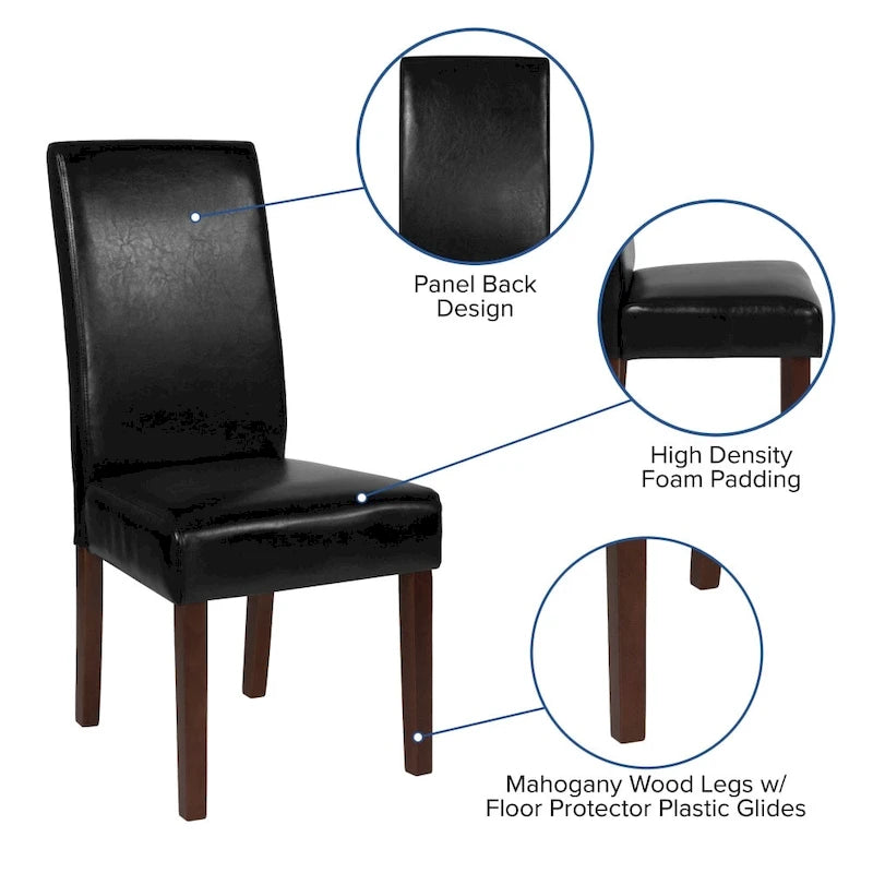 Chaise Parsons capitonnée avec panneau latéral détaillé