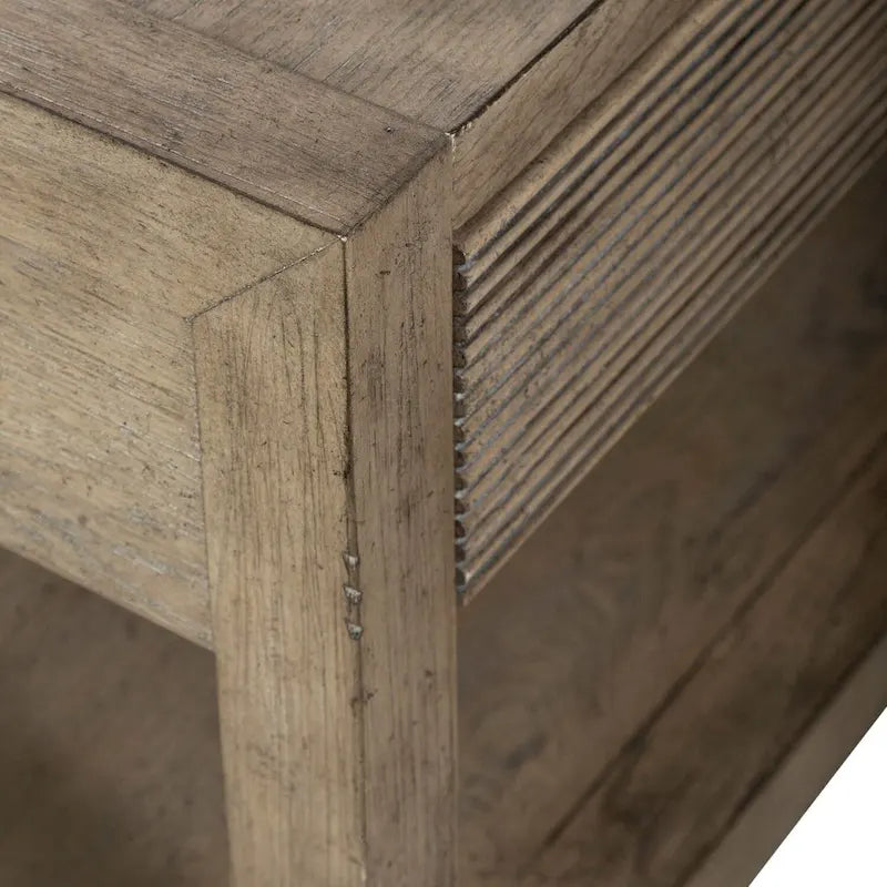 Dusty Taupe Cocktail Table with Drawers and Casters