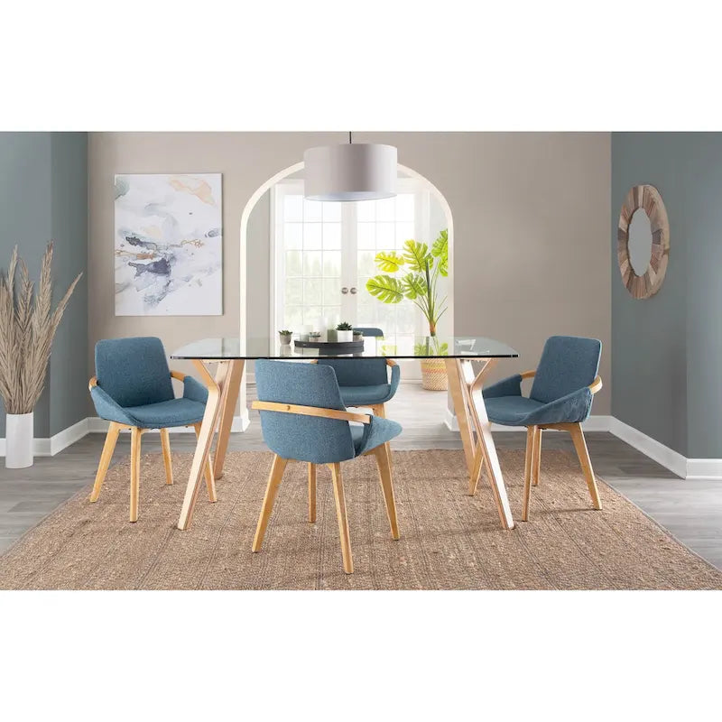 Chaise de salle à manger en bois naturel style Mid-century