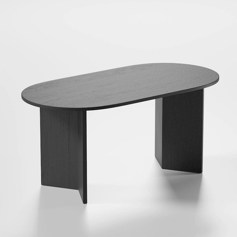 Table à manger ovale en bois massif de style nordique - Idéale pour les réunions de 6 personnes 67 - 67*34*30