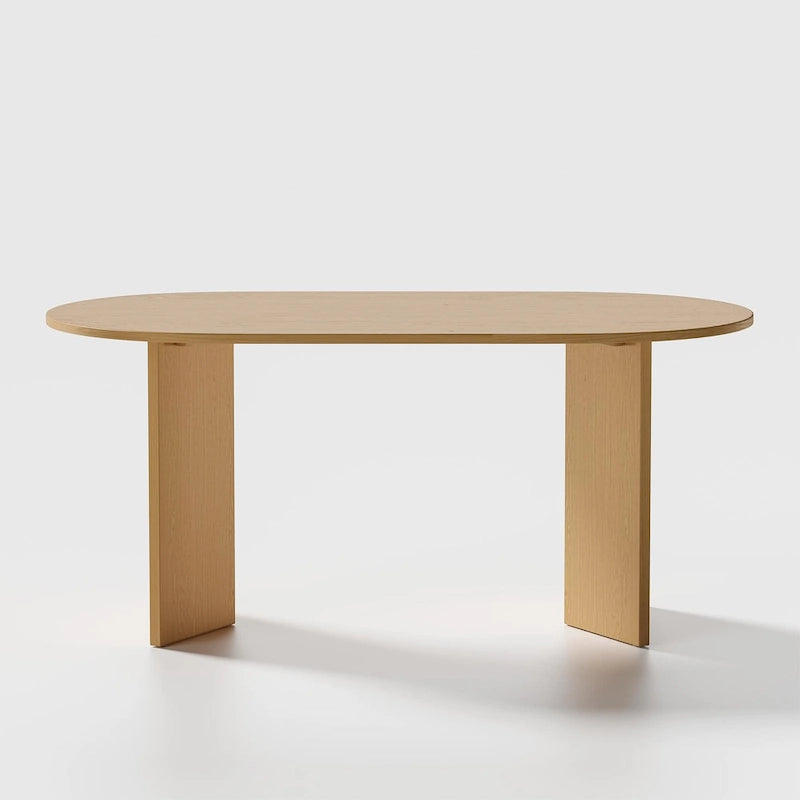 Table à manger ovale en bois massif de style nordique - Idéale pour les réunions de 6 personnes 67 - 67*34*30