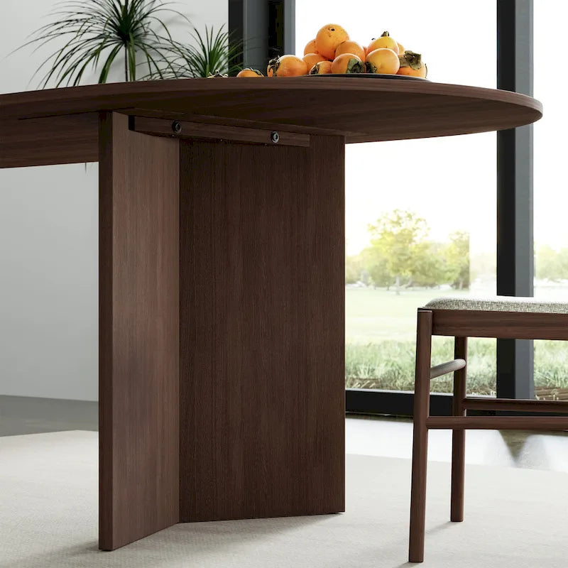 Table à manger ovale en bois massif de style nordique - Idéale pour les réunions de 6 personnes 67 - 67*34*30