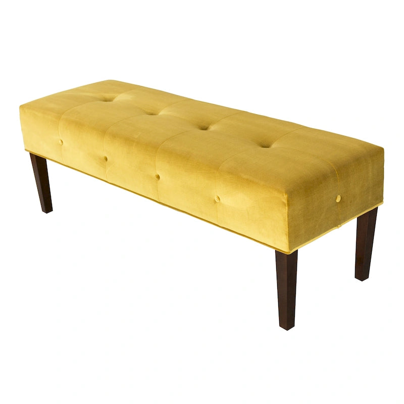 Banc de salon rembourré capitonné de style transitionnel