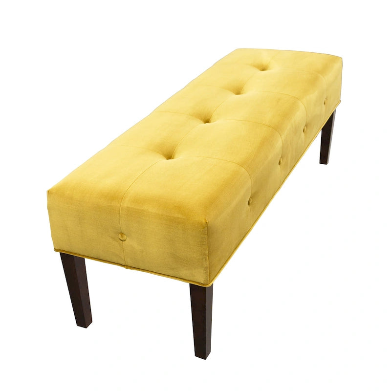 Banc de salon rembourré capitonné de style transitionnel