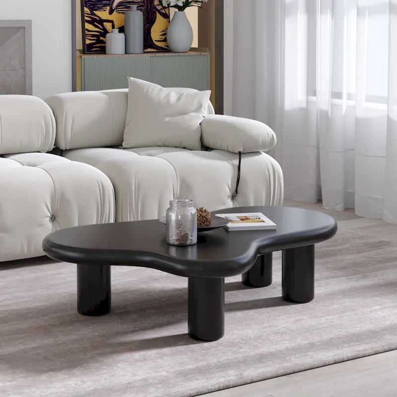 Cloud Coffee Table, Irregular Modern Coffee Table Decor with 4 Legs