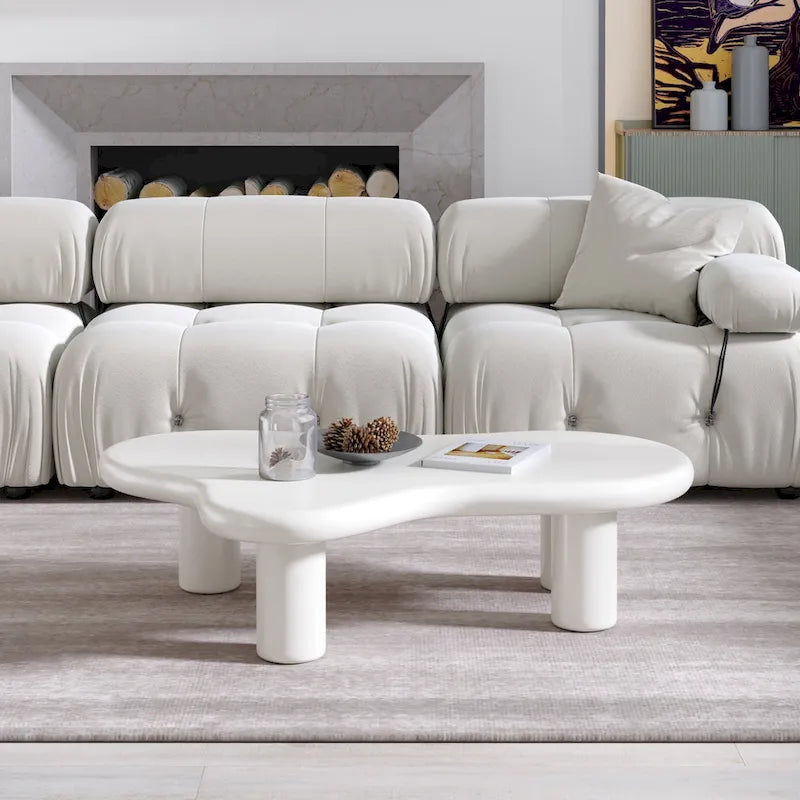 Cloud Coffee Table, Irregular Modern Coffee Table Decor with 4 Legs