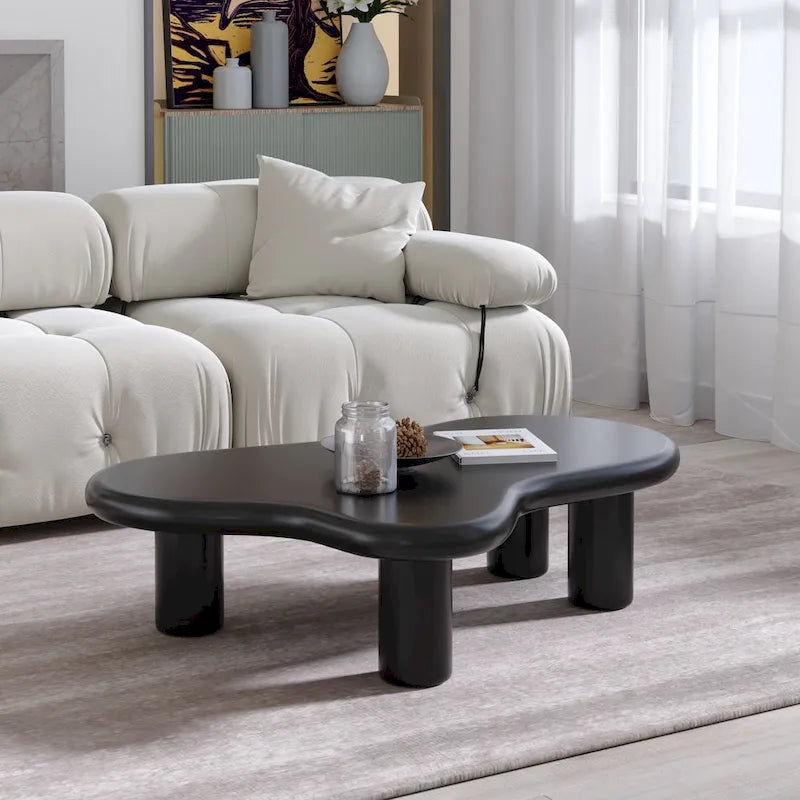 Cloud Coffee Table, Irregular Modern Coffee Table Decor with 4 Legs