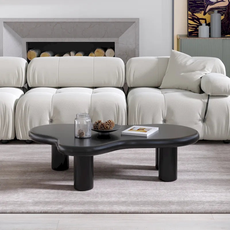 Cloud Coffee Table, Irregular Modern Coffee Table Decor with 4 Legs