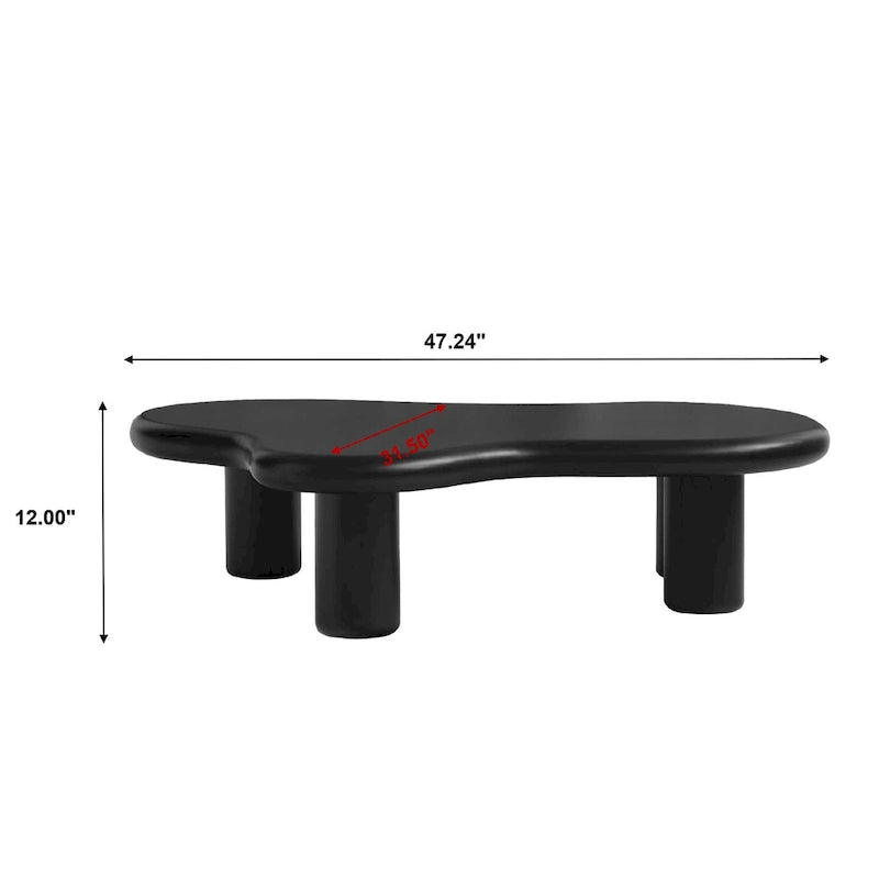 Cloud Coffee Table, Irregular Modern Coffee Table Decor with 4 Legs