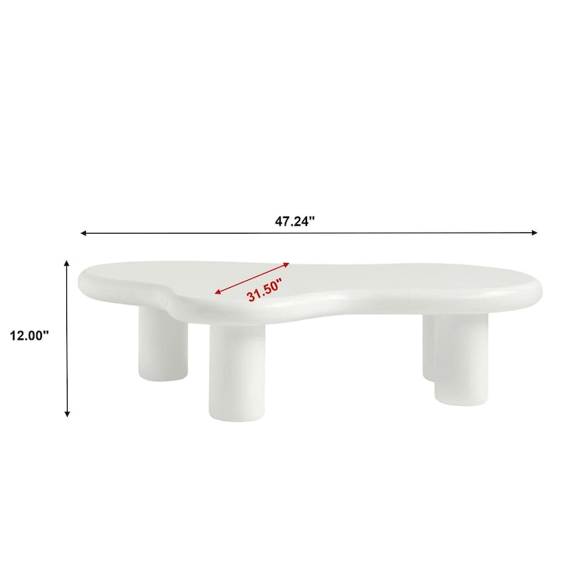 Cloud Coffee Table, Irregular Modern Coffee Table Decor with 4 Legs