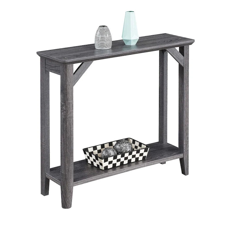 Console avec étagère, design rustique vieilli