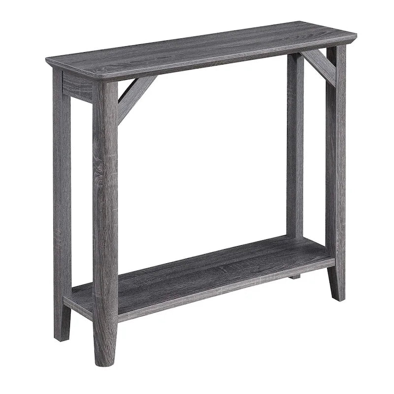 Hall Table with Shelf, Rustic Weathered Design