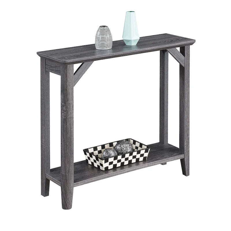 Console avec étagère, design rustique vieilli