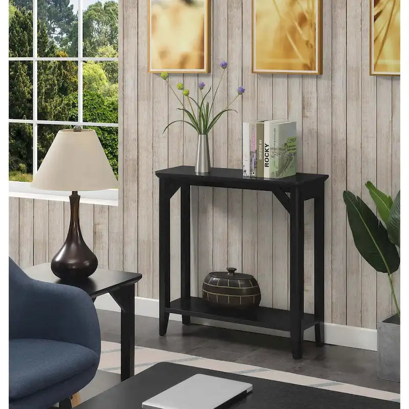 Console avec étagère, design rustique vieilli