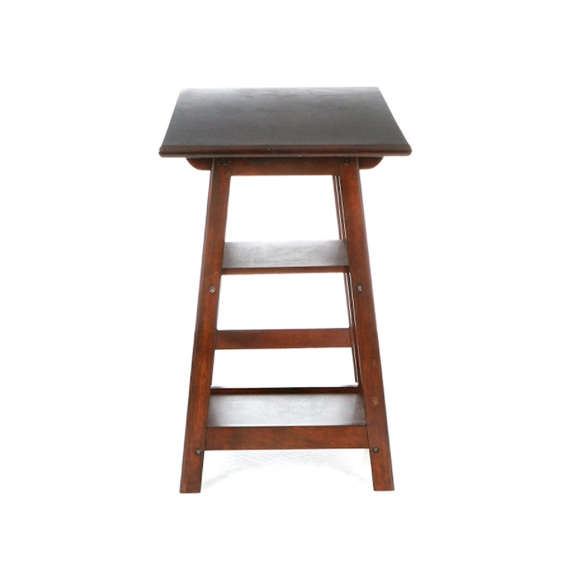 A-Frame Espresso Desk with Side Shelves