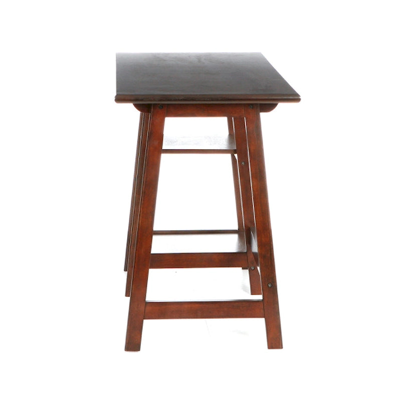 A-Frame Espresso Desk with Side Shelves