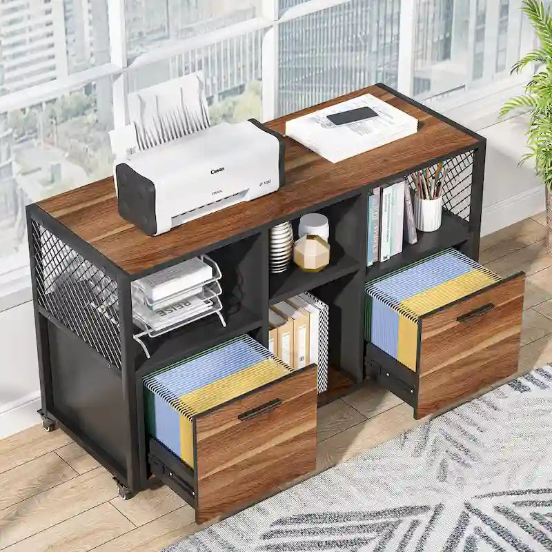 Classeur Mobile Moderne à Tiroirs Latéraux pour Bureau à Domicile