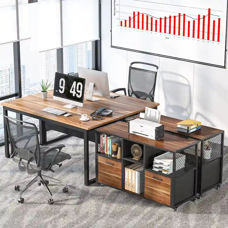 Classeur Mobile Moderne à Tiroirs Latéraux pour Bureau à Domicile