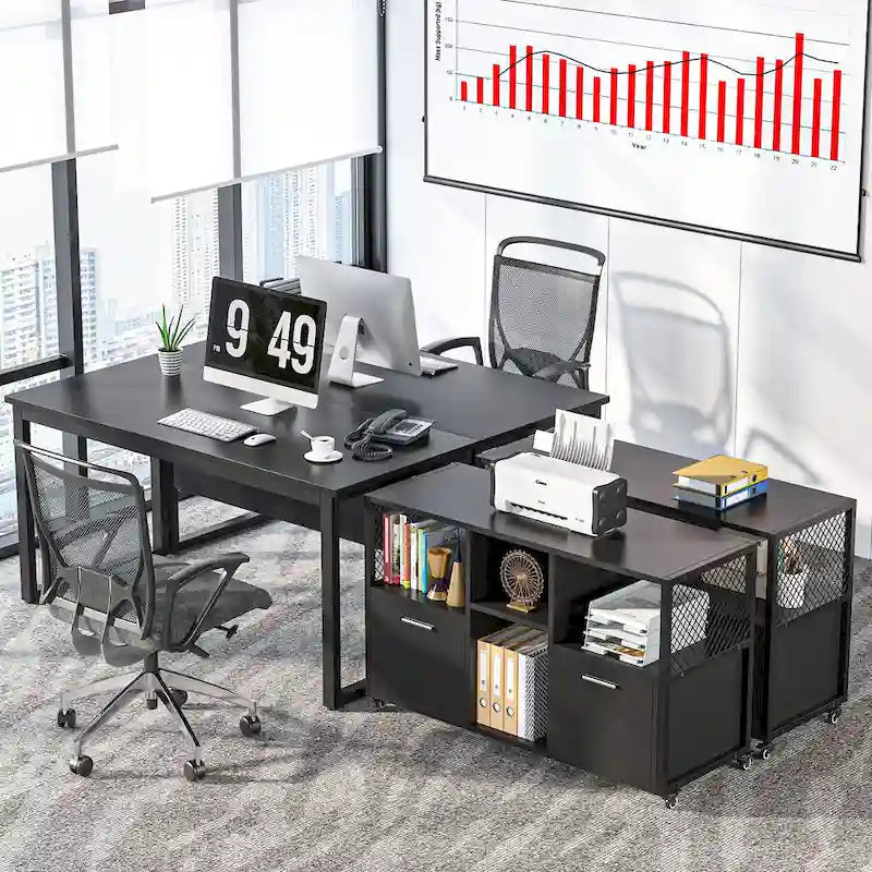 Classeur Mobile Moderne à Tiroirs Latéraux pour Bureau à Domicile