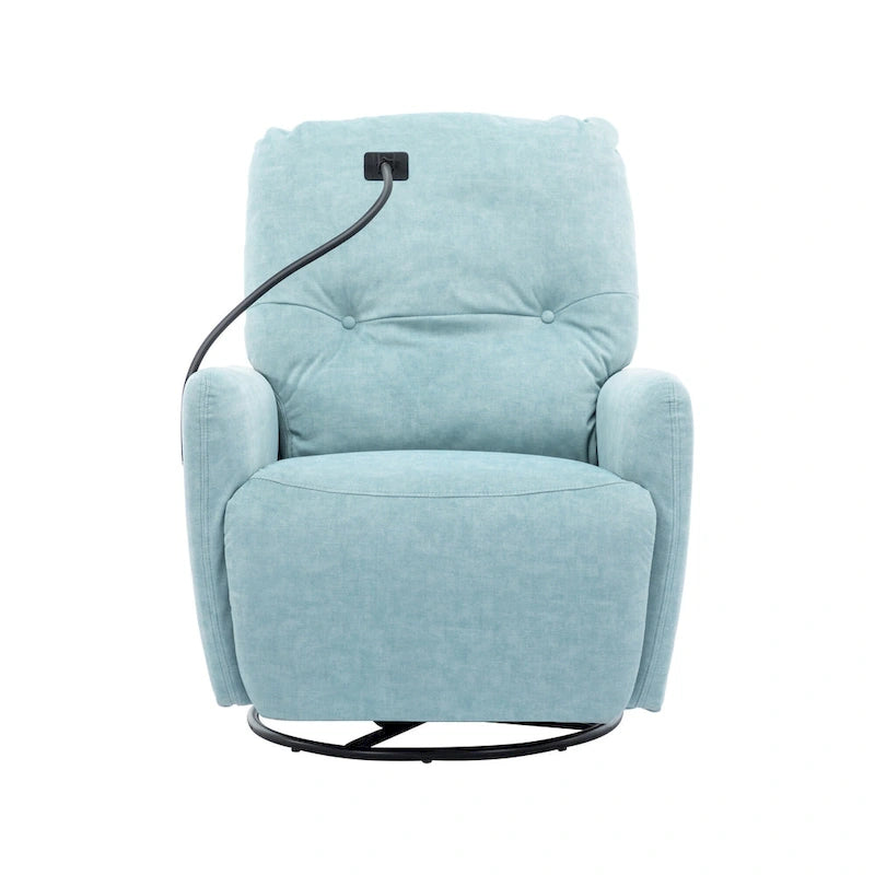 270 Degree Swivel Electric Recliner Home Theater Seating Single Reclining Sofa Rocking Motion Recliner with a Phone Holder for L