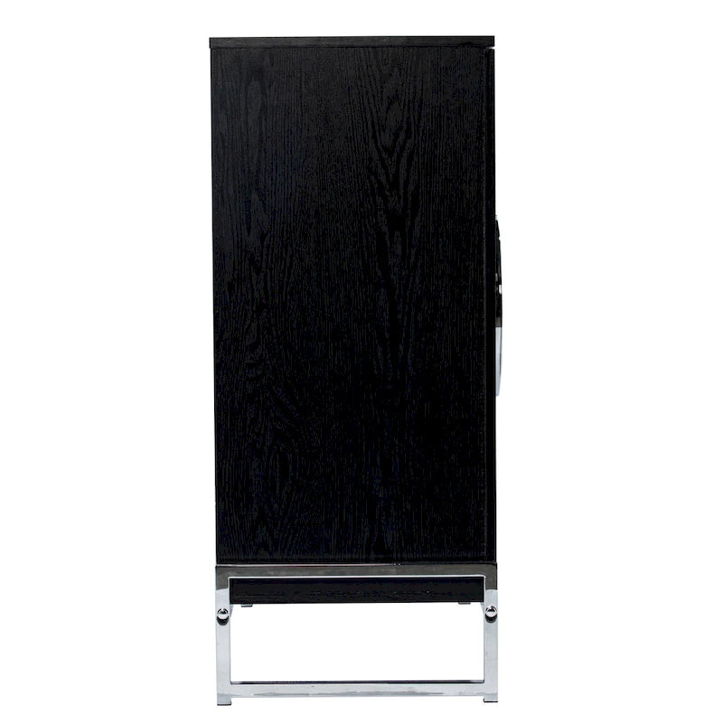 Double-Door Bar Cabinet with Chrome Accents