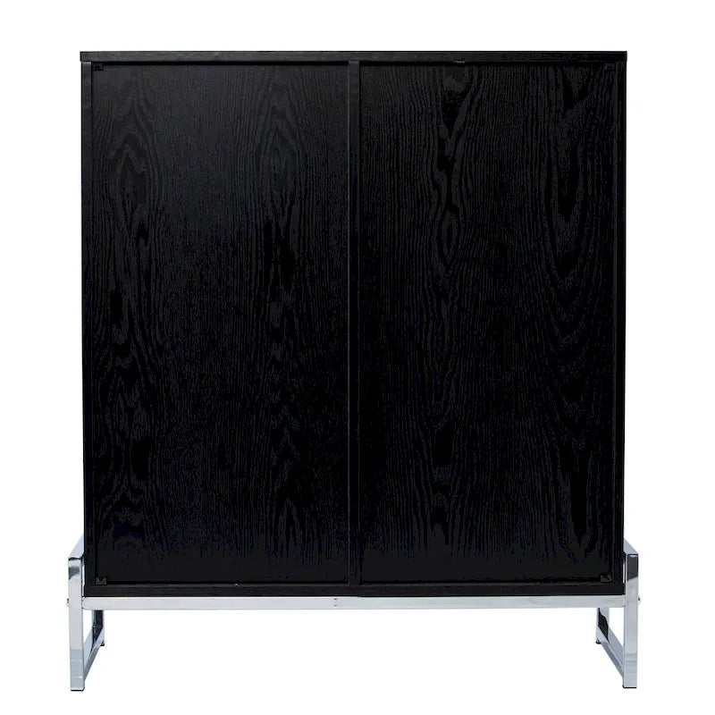 Double-Door Bar Cabinet with Chrome Accents