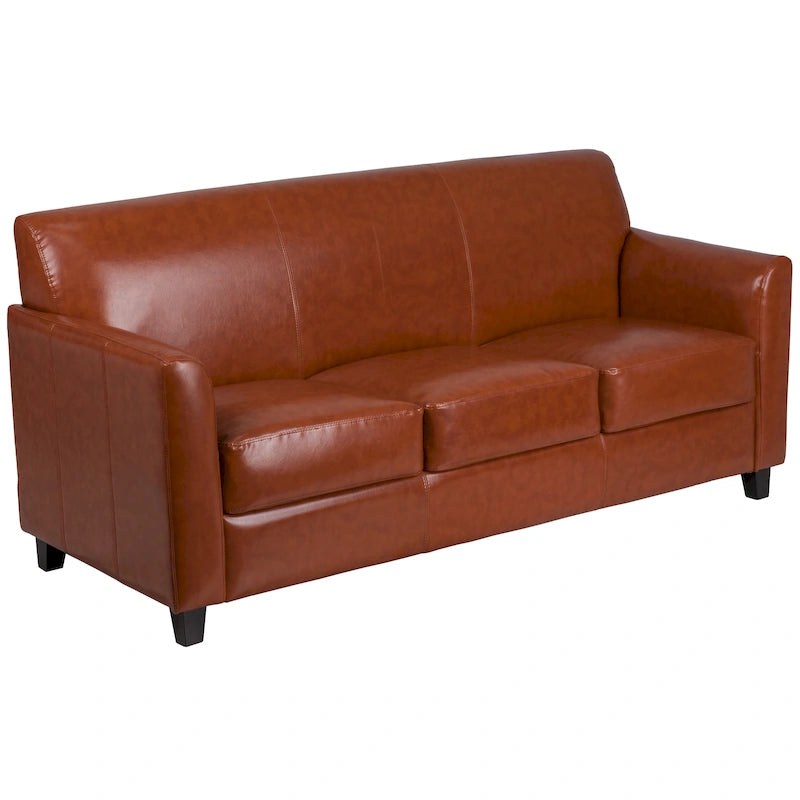 Leather & Polyurethane Sofa with Clean Line Stitched Frame - 70"W x 29"D x 32.25"H