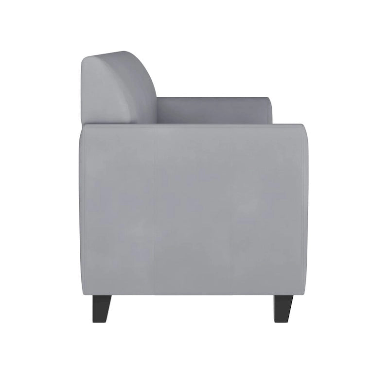Canapé en cuir et polyuréthane avec cadre surpiqué aux lignes épurées - 70"L x 29"P x 32,25"H